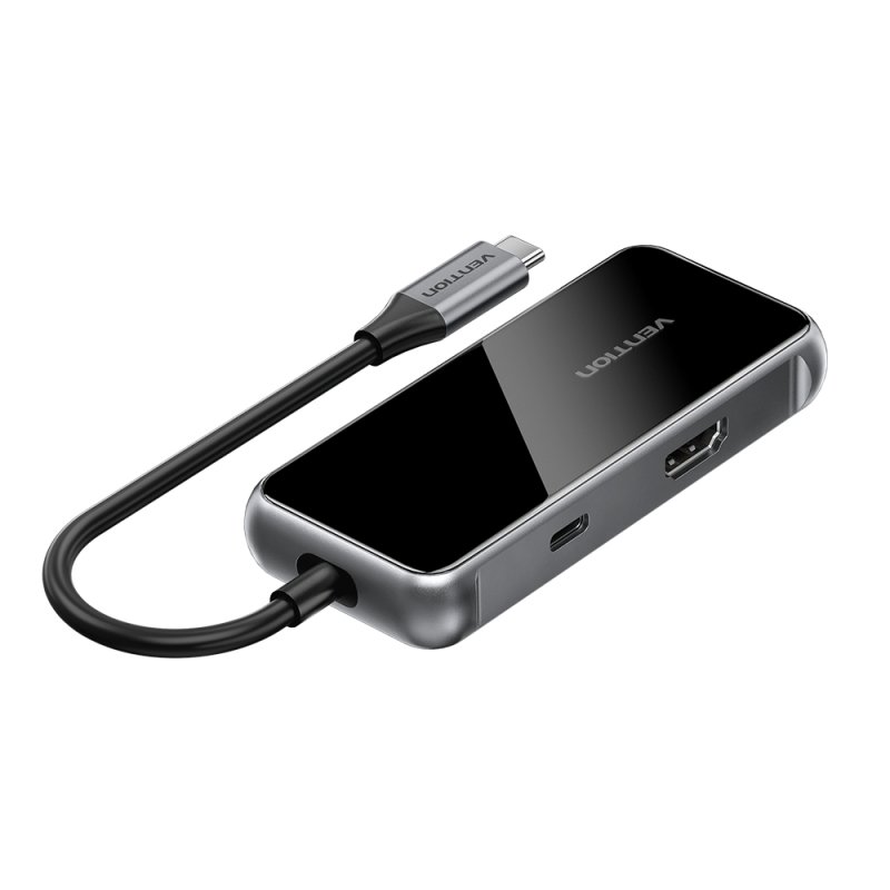 Adaptateur USB-C Vention vers 1x HDMI 1x USB-C 3x USB-A 0.15m (Noir