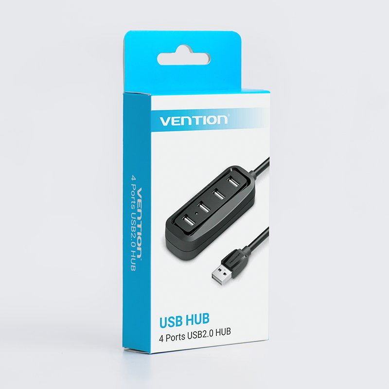 Vention 4 Ports USB2.0 HUB 1M Black