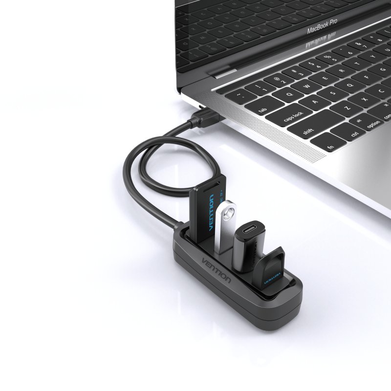 Hub USB 2.0 Vention 4 ports USB-A 1m (Noir)
