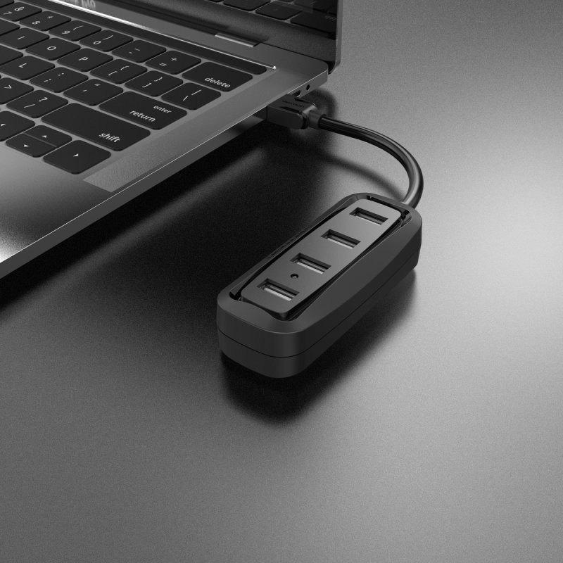 Vention VAS-J43-B100 hub & concentrateur USB 2.0 480 Mbit/s Noir