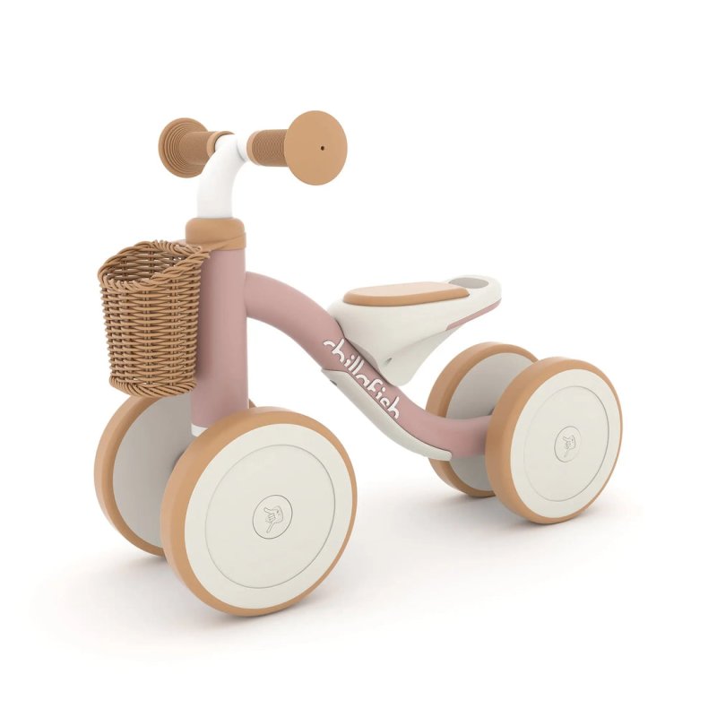 CHILLAFISH - Cruzi 4-wheel first ride-on with woven basket, comfy seat and silent anti-skid wheels (CPQR02PIN)