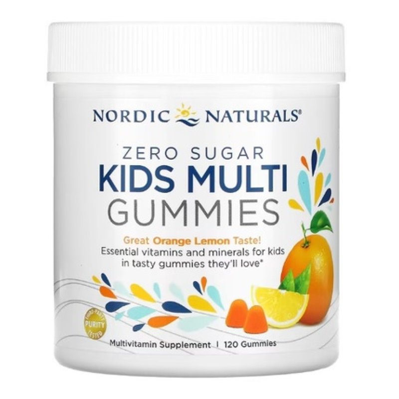 Kids Multi Zero Sugar Orange Lemon Gummies 120