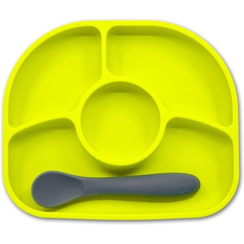 Bbluv Yumi Anti-Spill Silicone Suction Plate and Spoon Set for Infants