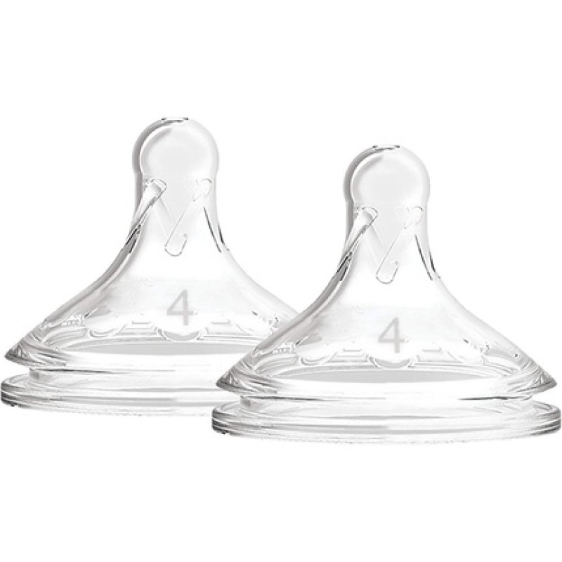 Dr. Brown's Options Wide Mouth Silicone Nipple Level 4 9 Months White 2 Count