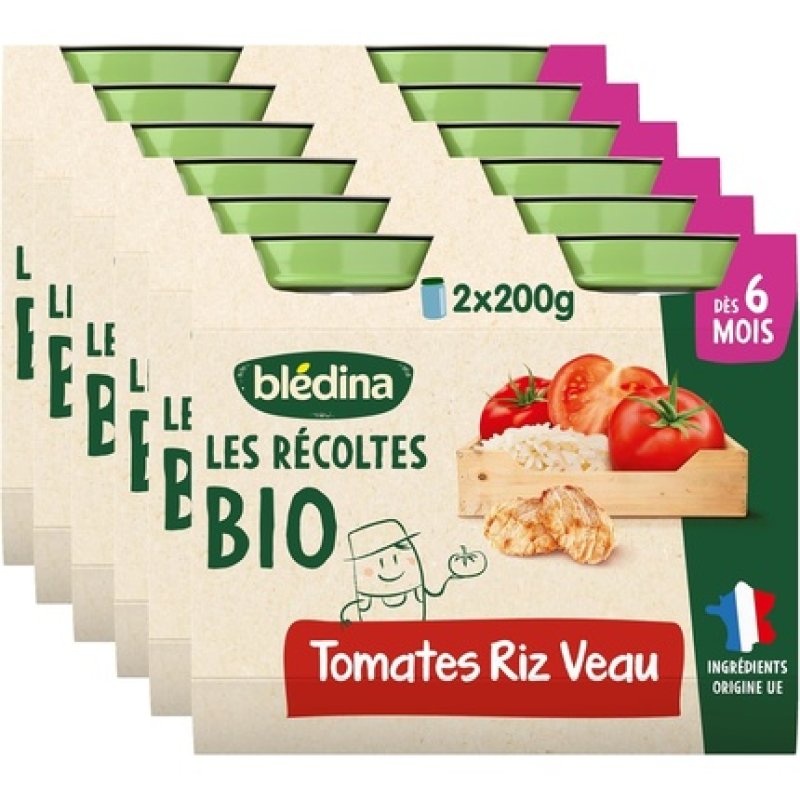 Bledina Les Recoltes Bio Tomatoes Rice Veal 200g