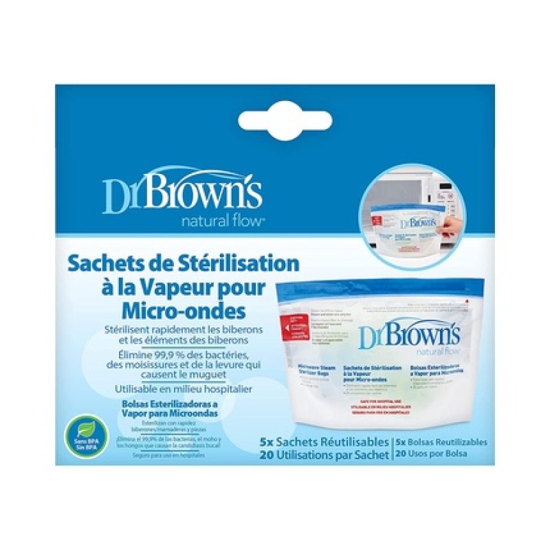 Dr Browns Sterilization Pouches, Reusable, Pack Of 5