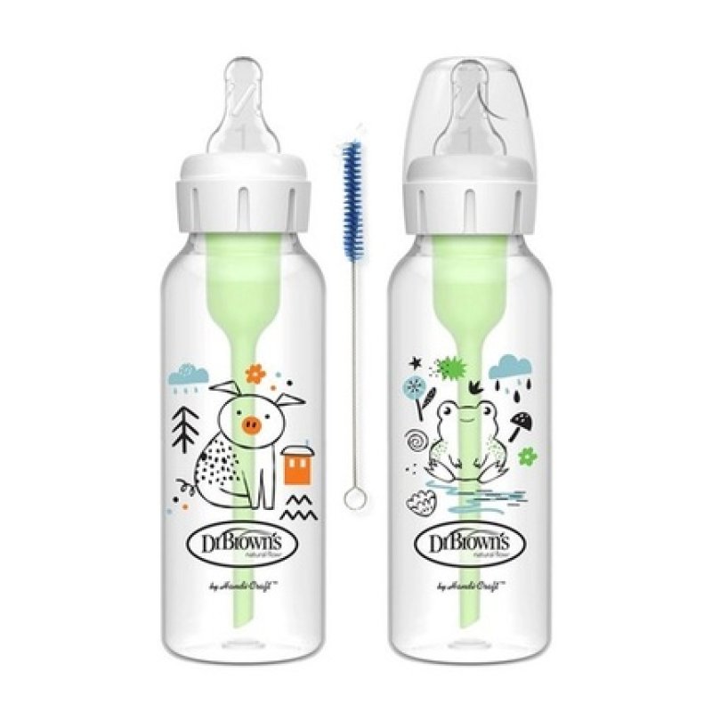 Dr. Brown's Anti-Colic Baby Bottles 8 Oz - Pack of 2