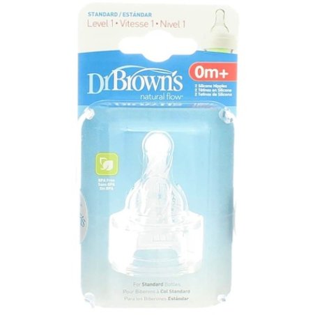 Dr Brown's Natural Flow Standard Neck Silicone Teats Level 1