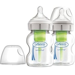 Dr. Browns Glass Bottle Options Anti-Colic Wide Neck 0m , 2x150ml