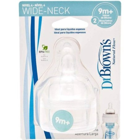 Dr Brown's Wide Mouth Bottle Nipple Level 4 Standard - Pack of 2