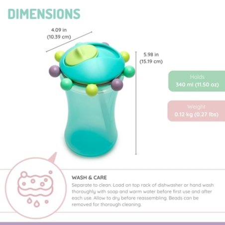 Melii Abacus Straw Sippy Cup 11.5 Oz for Toddler and Baby