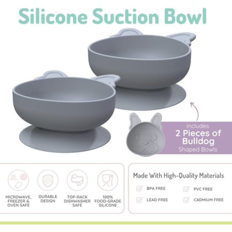 Melii Silicone Suction Bowl for Babies and Toddlers 10.1 Oz - Pack of 2