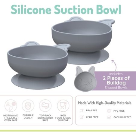 Melii Silicone Suction Bowl for Babies and Toddlers 10.1 Oz - Pack of 2