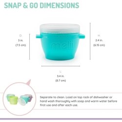Melii Snap & Go Baby Food Storage Containers with Lids - Snack Containers