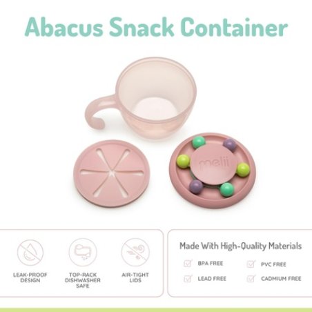 Melii Abacus Snack Container for Children, Toddlers, and Babies