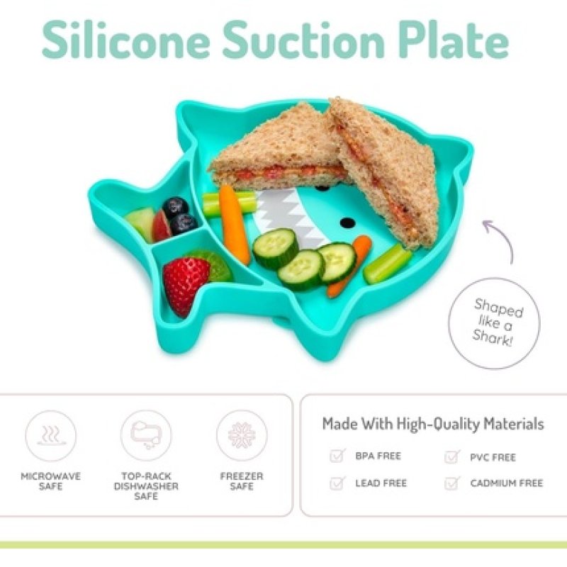 Melii Divided Silicone Suction Plate 100% Silicone for Babies and Toddlers