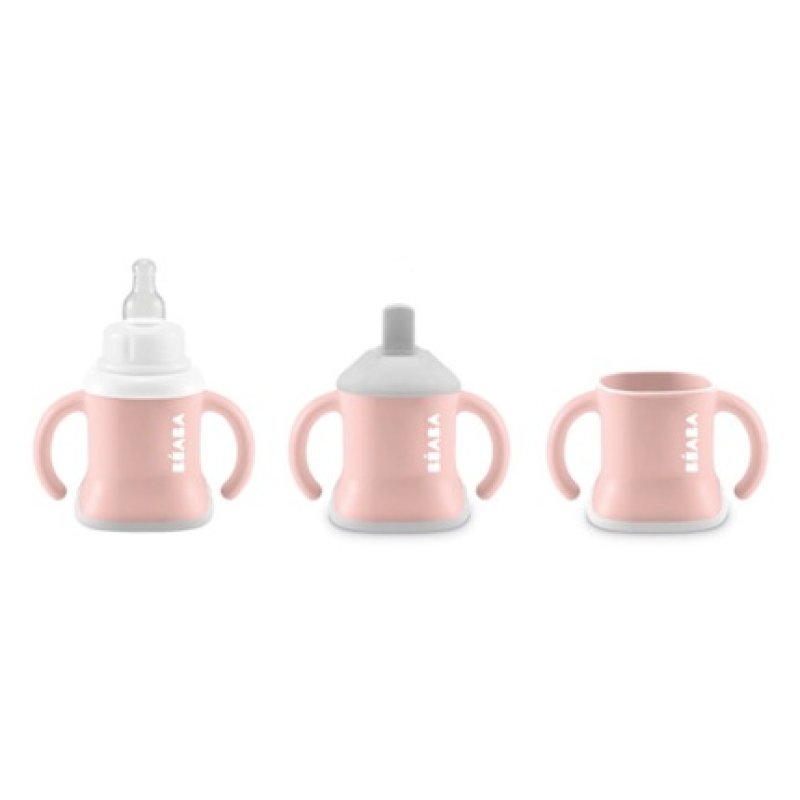 Beaba Evoluclip 3-in-1 Bottle, Sippy Cup, and Training Cup with Handles