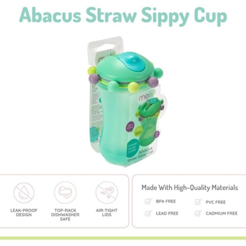 Melii Abacus Straw Cup 11.5 Oz 340 Ml Sippy Cup for Baby and Toddler