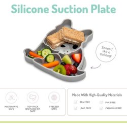Melii Divided Silicone Suction Plate 100% Silicone for Babies and Toddlers