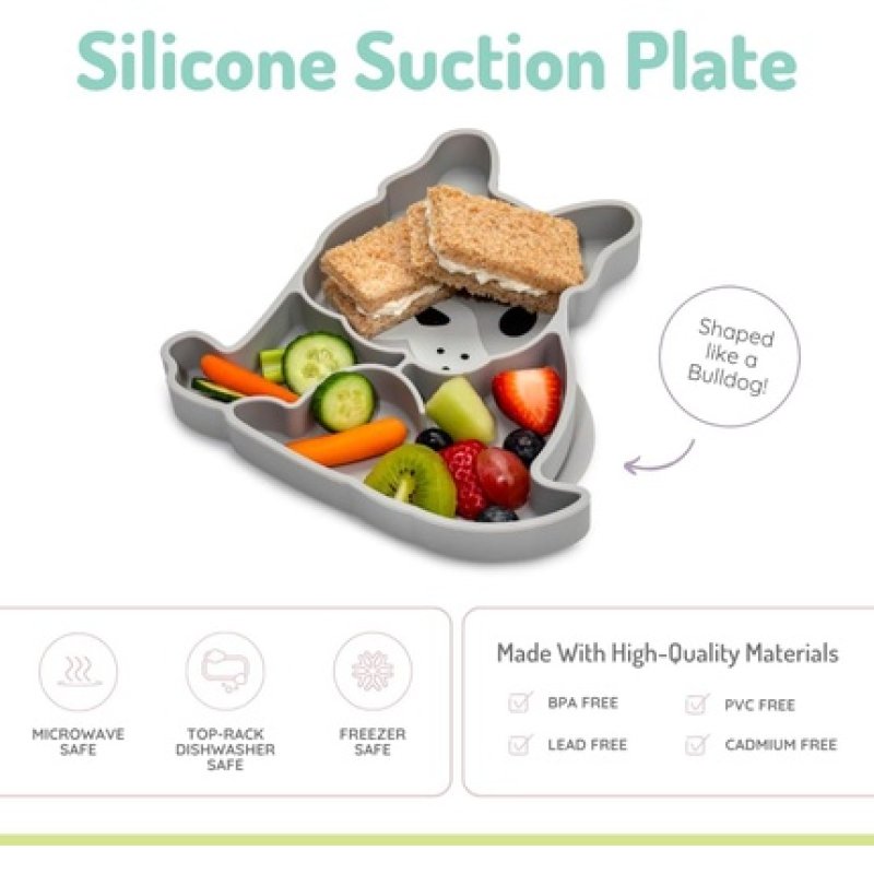 Melii Divided Silicone Suction Plate 100% Silicone for Babies and Toddlers