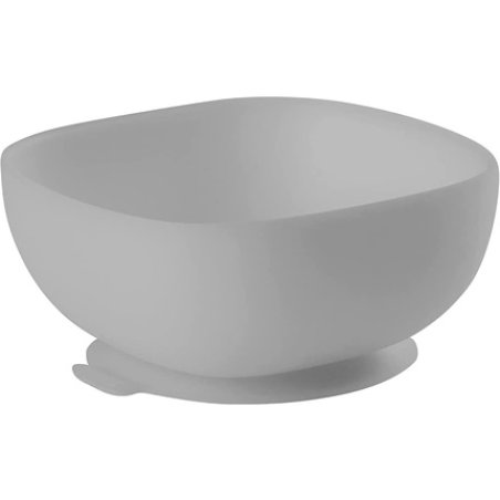 Baba Silicone Bowl With Suction Cups For Baby And Children Food And Weaning Nonslip Microwave Safe Grey