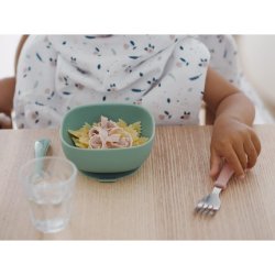 Baba Suction Cup Bowl For Children 100 Silicone Soft And Very Resistant Material Sage Green