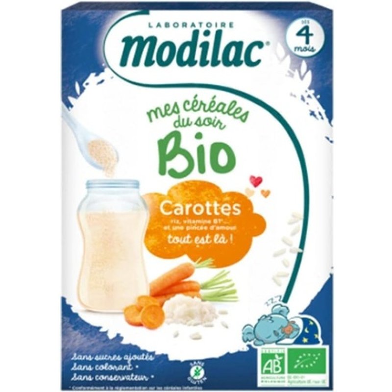 Modilac My Organic Evening Cereals with Carrots for 4 Months 250g