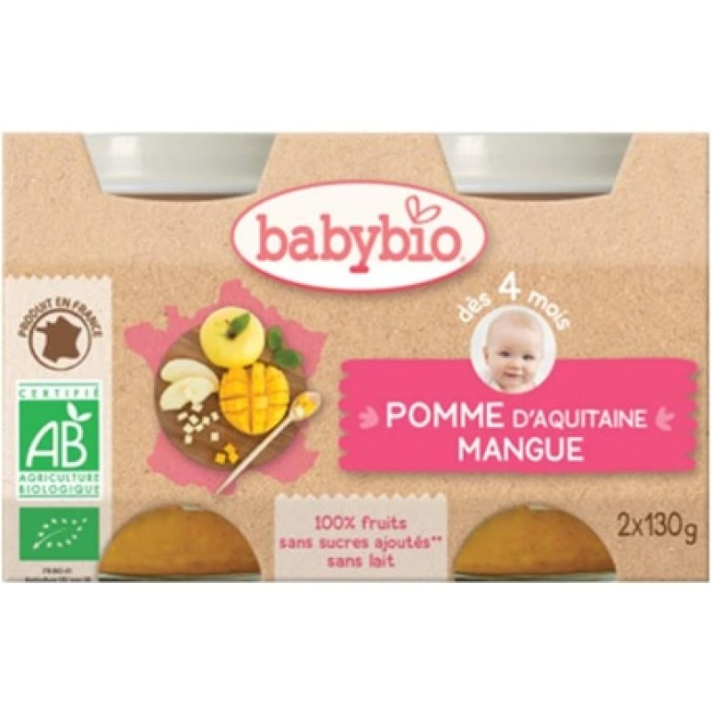 Babybio Mango Apple Organic Baby Food 130g - Pack of 2