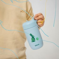 Equa Children's Drinking Bottle 400ml with Foldable Straw Stainless Steel