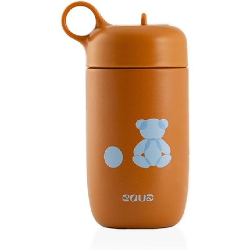 Equa Children's Drinking Bottle 400ml with Foldable Straw Stainless Steel