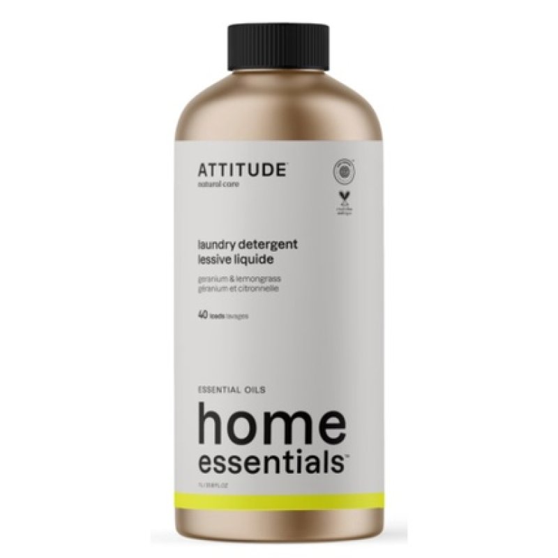 Attitude Home Essentials Laundry Detergent Geranium & Lemongrass 1000 Ml