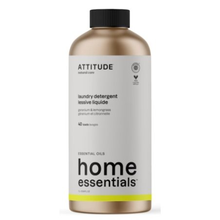 Attitude Home Essentials Laundry Detergent Geranium & Lemongrass 1000 Ml