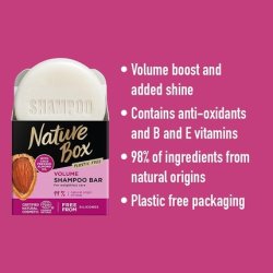 Nature Box Shampoo Bar with Cold-Pressed Almond Oil 85g - Weightless Volume Vegan and Silicone-Free