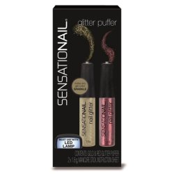 SensatioNail Glitter Puffer Gold/Red 2 Pieces