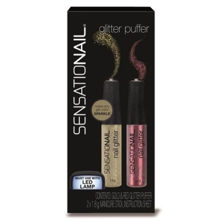 SensatioNail Glitter Puffer Gold/Red 2 Pieces