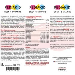 PEDIAKID Iron B-Vitamins Rich in B-Vitamins and Bioavailable Iron to Fight Fatigue 125ml
