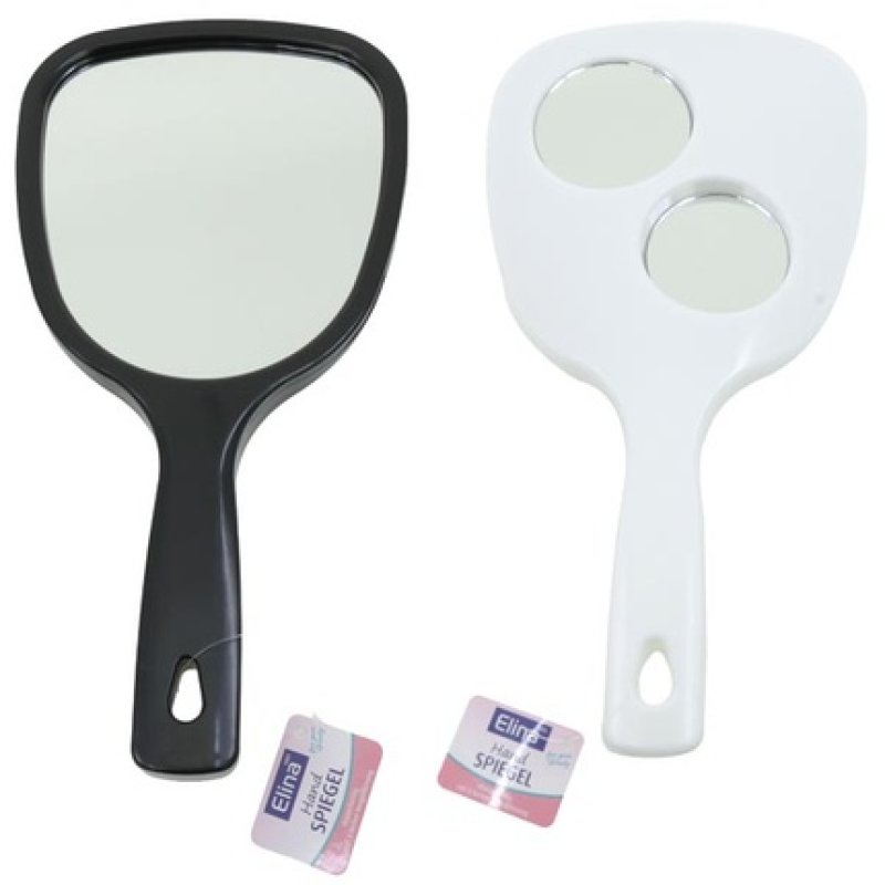 Elina Hand Mirror 26x13x15 Cm 2sided 3x Magnification Assorted Black And White