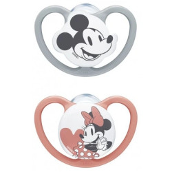 Nuk Disney Baby Space 2 Silicone Pacifiers 1836 Months Mickeyminnie