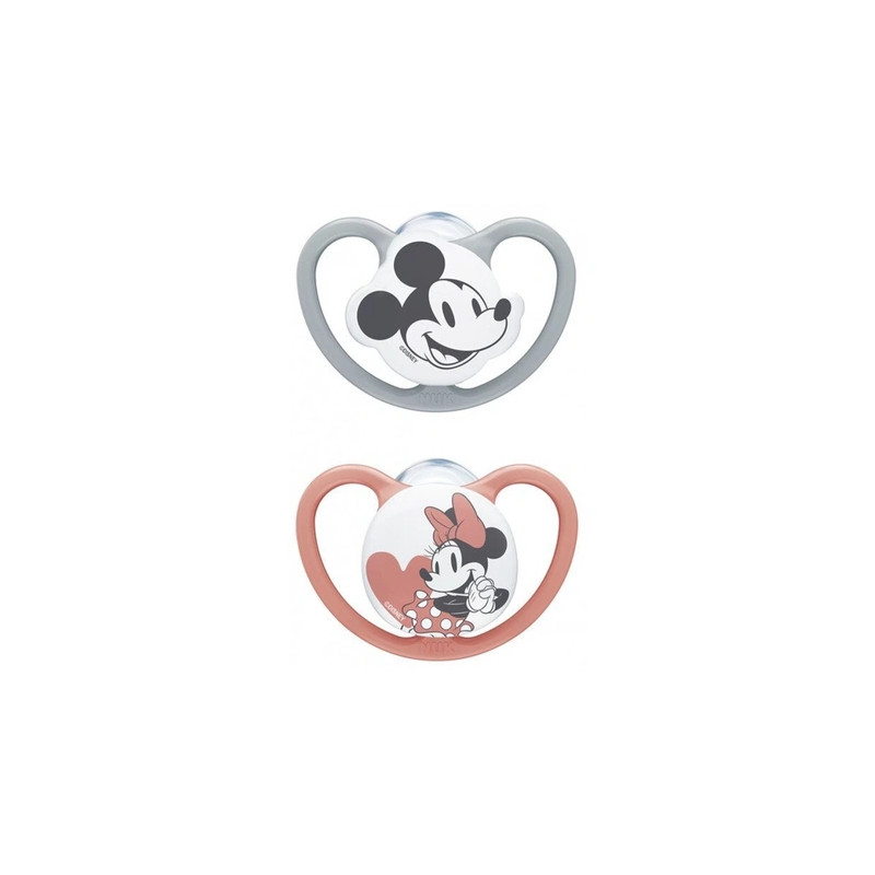 Nuk Disney Baby Space 2 Silicone Pacifiers 1836 Months Mickeyminnie