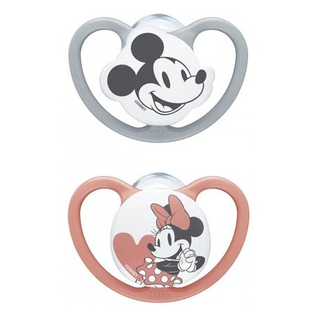 Nuk Disney Baby Space 2 Silicone Pacifiers 1836 Months Mickeyminnie