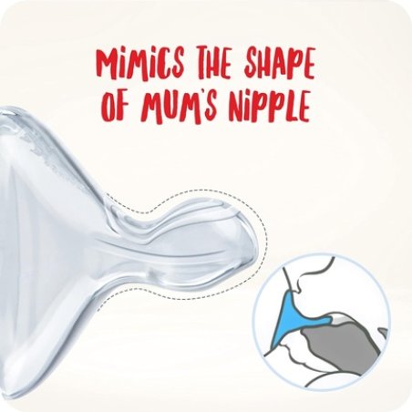 NUK First Choice Baby Bottle Teat 0-6 Months Silicone with Small Feed Hole Anti-Colic 2 Count Transparent