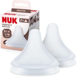 NUK Perfect Match Baby Bottle Teats for 6 Months Adapts to Baby's Palate Anti Colic Vent BPA-Free Universal Silicone