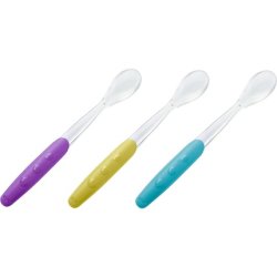 NUK Easy Learning Baby Feeding Spoon Rounded Edges Extra-Long Non-Slip Handle BPA-Free 2 Pack Pistachio Color