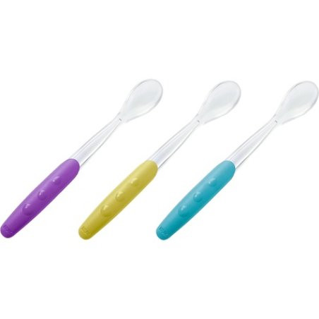 NUK Easy Learning Baby Feeding Spoon Rounded Edges Extra-Long Non-Slip Handle BPA-Free 2 Pack Pistachio Color