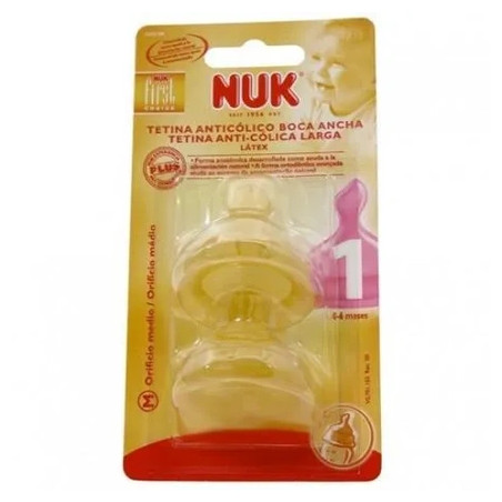 Nuk Wide Nipple First Choice 1 Month Latex 2 Units
