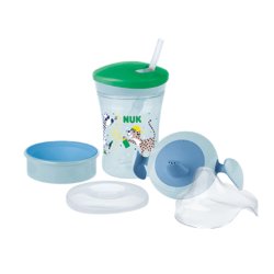 Nuk 3-In-1 Trinklernset Trainer Cup 6m Magic Cup Trinklernbecher Action Cup Blau