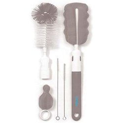 Babyono Brushes For Bottles And Teats With Removable Handle Gray
