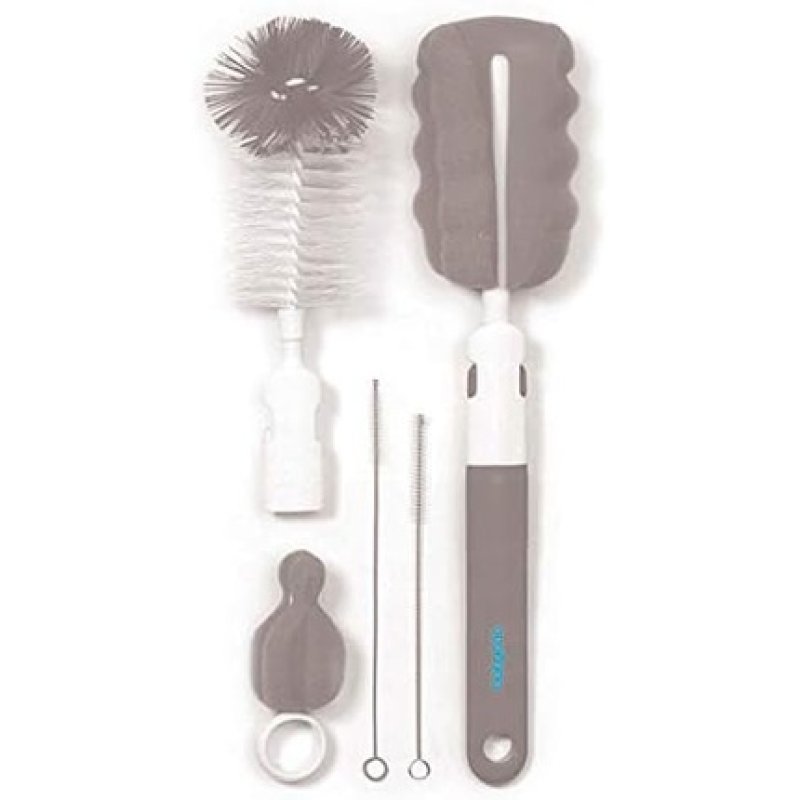 Babyono Brushes For Bottles And Teats With Removable Handle Gray