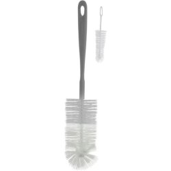 Babyono Brush for Bottles and Teats with Mini Brush - Gray