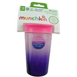 Munchkin Miracle 360 Colour Changing Sippy Cup 9 Oz 266ml Pink Purple
